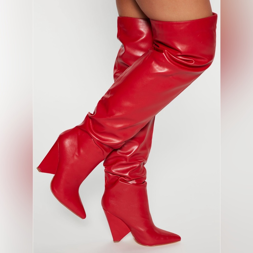 Over the Knee Boots- Red